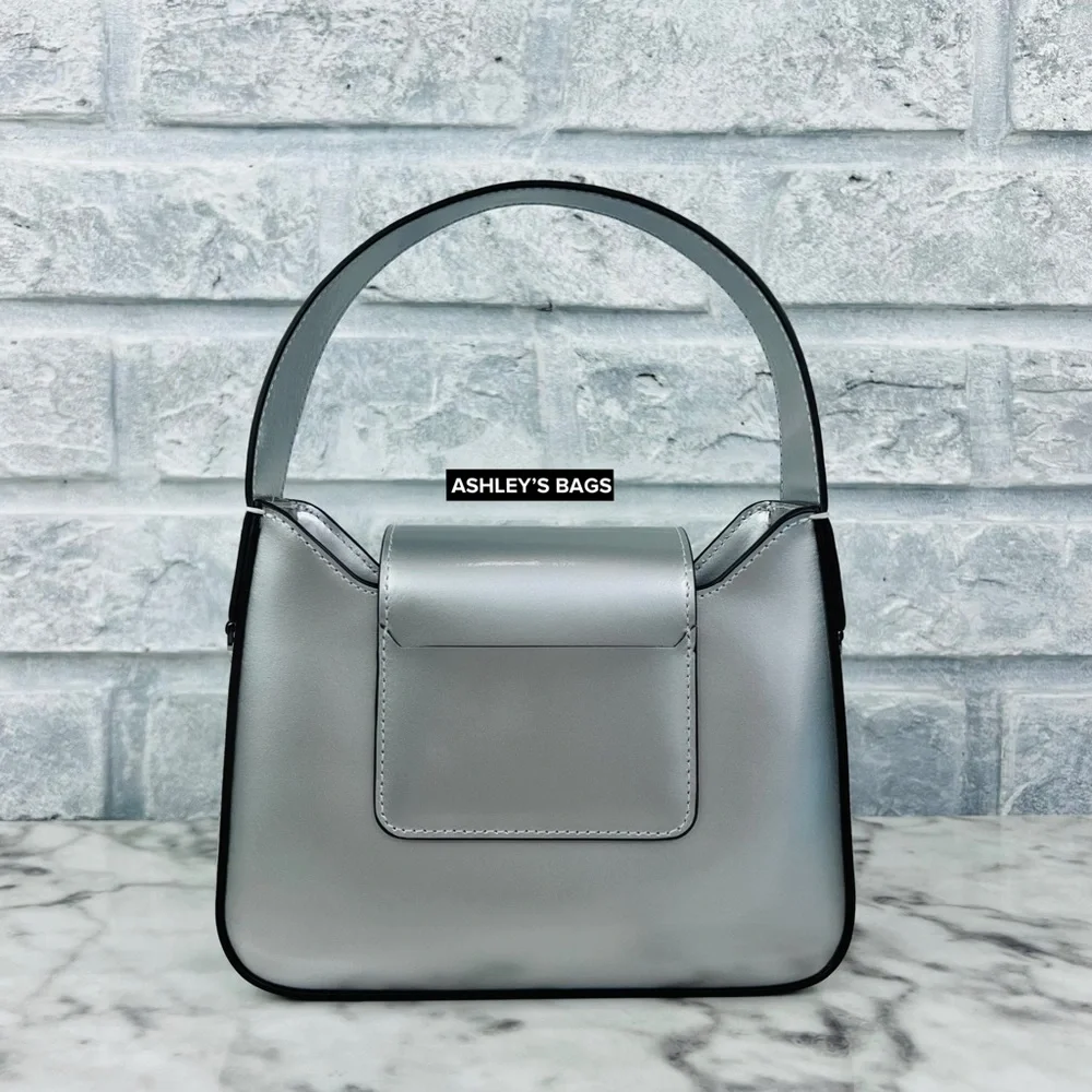 Kate Spade Sam Icon Metallic Patent Leather Mini Hobo Bag In Starlight Spazzola